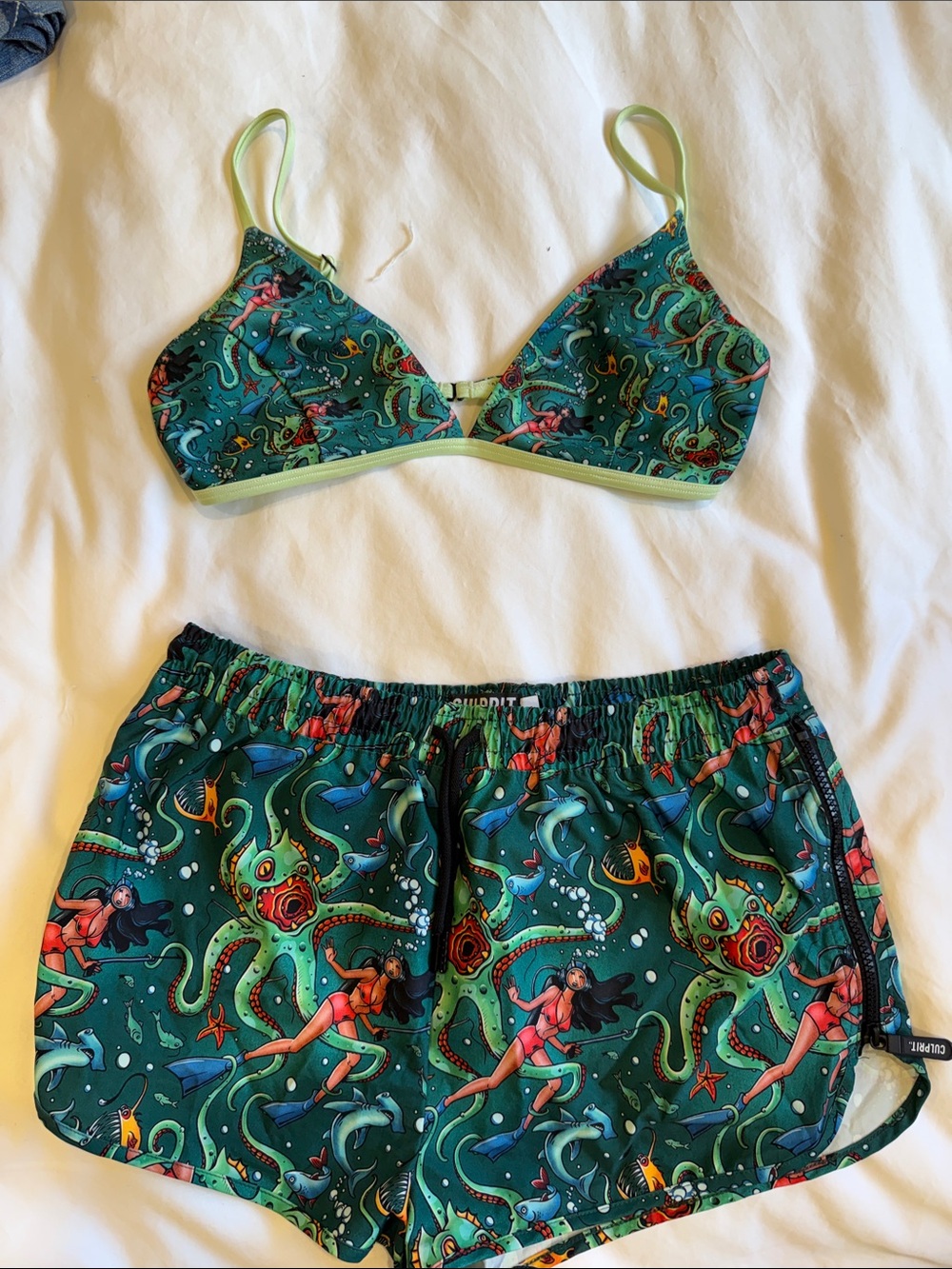 NWOT Culprit women’s swim shorts and bikini top